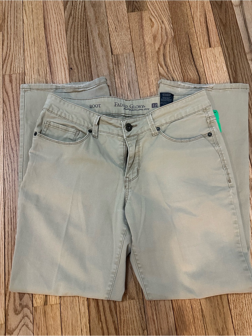Faded Glory Khaki Bootcut Jeans-12P - Picture 3 of 4
